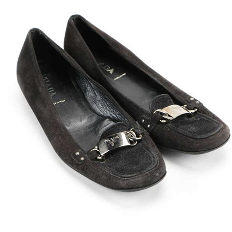 prada suede loafers women|Prada high heeled loafers.